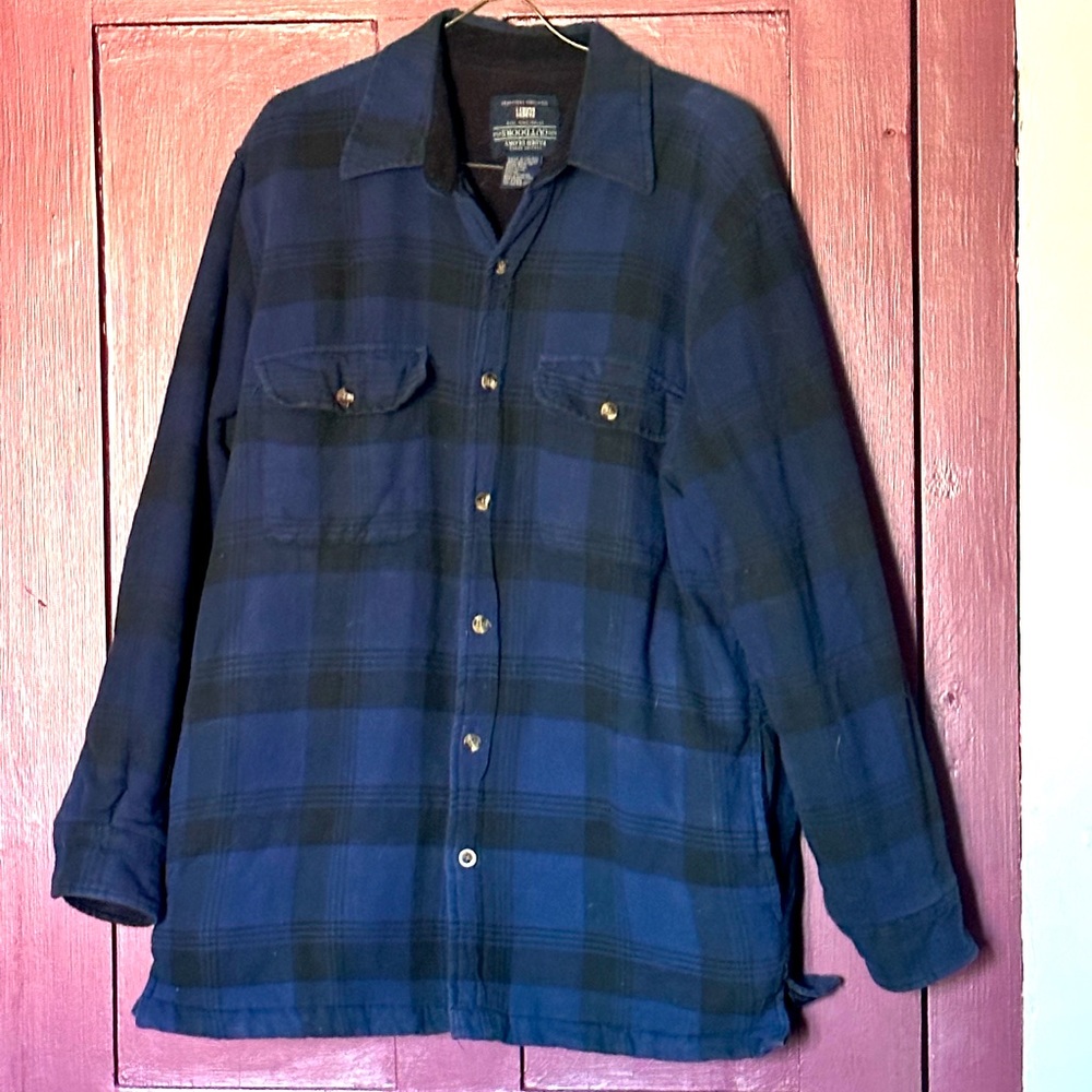 FADED GLORY Insulated Shirt SZ M (38-40) Blue/Black Lumberjack Shirt FleeceLined
